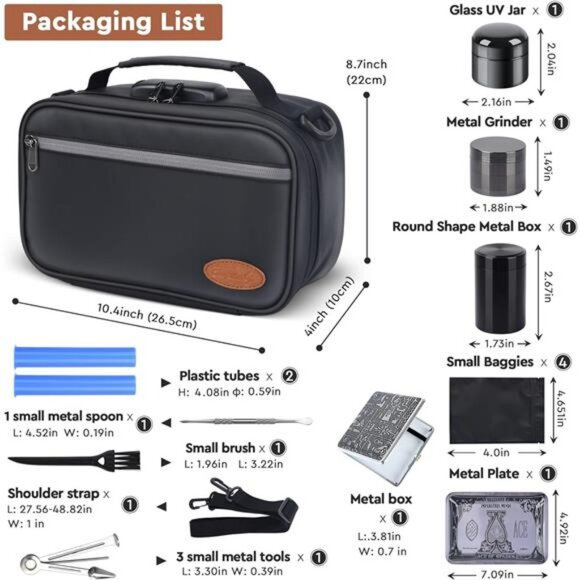 Black lockable storage bag with combination medicine lock box travel organizer - Picture 3 of 8